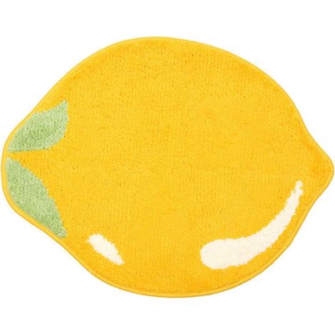 Zitronengelbe Badematte, rutschfeste Matte mit Fruchtmotiv, Küchenmatte, Badezimmerdekoration in Zitronengelb, lustige Kindermatte (1/4)