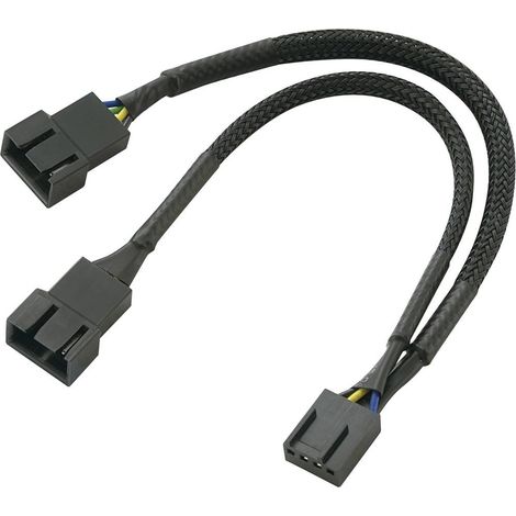 Câble séparateur pwm 04p pour 2 ventilateurs noir 15cm (1/2)