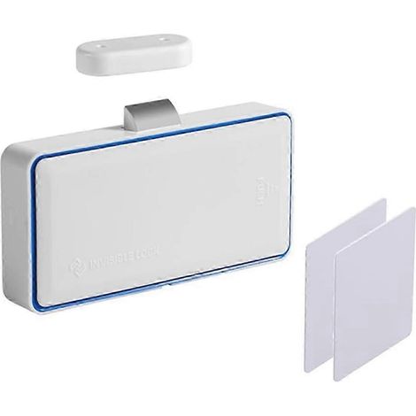 Serrure de placard dissimulée, verrou antivol électronique intelligent NFC RFID à monter soi-même pour la sécurité des enfants, adapté aux tiroirs de placard. (1/5)