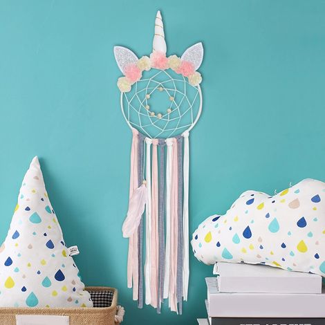 Unicorn Dream Catcher, Pink Dreamcatcher Handmade Dreamcatcher Handmade Dream Catcher for Girls Kids Bedroom Wall Hanging Decoration Blessing Gift (1/5)