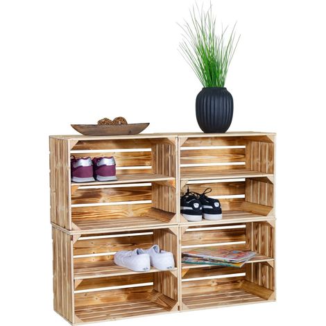 Schuhregal mit 8 Ebenen Schuhschrank, Schuhaufbewahrung, Schuhorganizer, für bis zu 16 Paar Schuhe, für Wohnzimmer, Flur (Geflammt) (1/4)