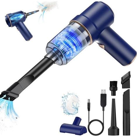 Aspiradora de mano inalámbrica para coche, mini aspiradora potente de 45 W y 3600 mA, aspiradora de mano con luz LED y filtro HEPA lavable, adecuada para pelo de mascotas, hogar y oficina. (1/3)