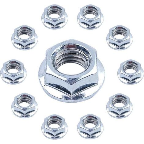 10 Pièces Écrou de Tronçonneuse pour Husqvarna 346XP, 445, 450, 455, K1250, K1260, 51, 61, 154 et plus de Modèles, Écrou Hexagonal Universel en Acier Inoxydable Pièces de Rechange (1/4)
