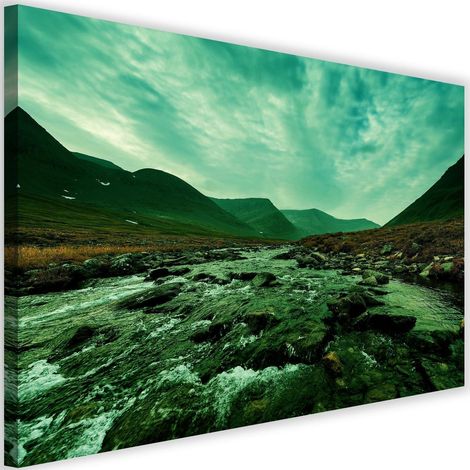 Tableau sur toile Ruisseau de montagne Paysage Vert 60x40 (1/5)