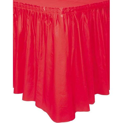 Gonna da Tavolo tovaglia plastificata con Adesivo per tavola Decorazione per Feste Compleanno Battesimi Eventi Matrimoni 73x426 cm rosso (1/2)