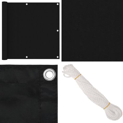 Balkon-Sichtschutz Schwarz 90x300 cm Oxford-Gewebe - Balkon Sichtschutz - Windschutz - Wasserfest - UV Schutz - Oxford Gewebe - Home & Living (1/5)