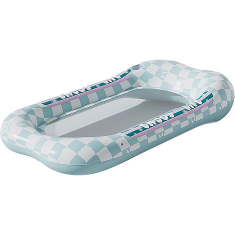 Aufblasbarer Schwimmsessel für Swimmingpools, 151 × 78 cm, mit cremefarbenem Kissen – tragbarer Liegesessel für Erwachsene und Kinder, Sommer-Badematte für Innen- und Außenbereich
