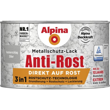 Alpina Metallschutz-Lack Hammerschlag 300 ml silber Metallack Schutzlack (1/3)