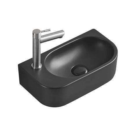 Mexen Viera lavabo sobre encimera derecho 40 x 21 cm, negro mate - 21274085R (1/2)
