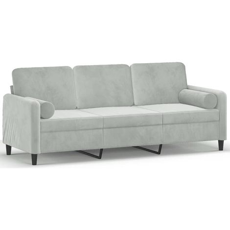Maison Exclusive - Divano a 3 Posti con Cuscini Grigio Chiaro 180 cm in Velluto
