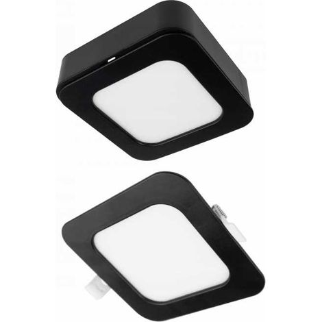 Faretto da incasso quadrato a soffitto 6W CCT 2 in 1 nero NT/PT (1/5)