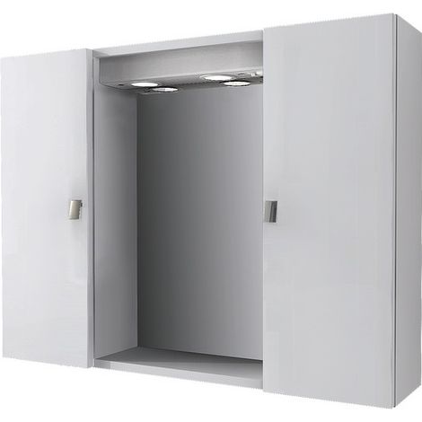 Bagno Italia Specchiera Specchio con contenitore da 80x60x17 bianco due ante con maniglie (1/2)