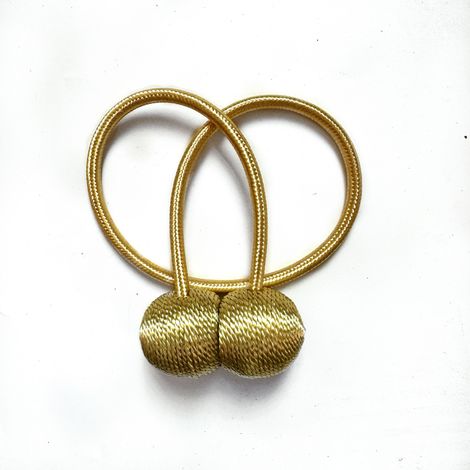 Lot de 4 pinces magnétiques pour rideaux et voilages, fixation par aimant, idéales pour la maison et le bureau, décoration dorée. (1/5)