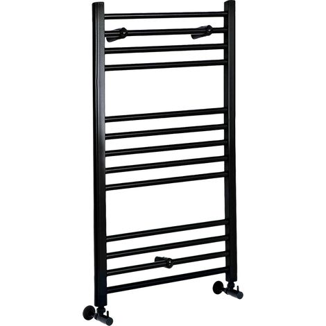 Hudson Reed Artle - Sèche-Serviettes Design Moderne Noir - Plat 100 cm x 60 cm