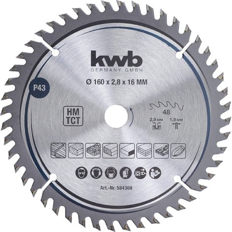 kwb lama per sega circolare 160 x 16 mm, taglio molto fine, adatta per piani di lavoro, legno e pannelli rivestiti (1/5)