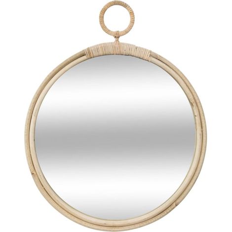 Miroir rond "Carolina" rotin diamètre 38 cm Atmosphera (1/4)