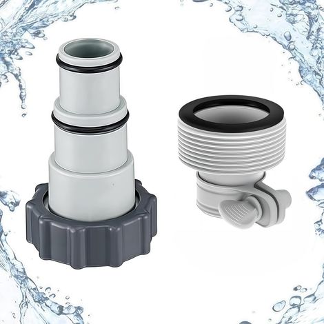Raccord Tuyau Piscine, Adaptateur Tuyau Piscine 32 38, Adaptateur de, Conversion de Tuyau B, Raccord Pompe Piscines pour Pompes de Filtration à Raccord-Fileté et Systèmes de Saumure (2PCS) (1/5)