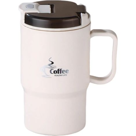Mug isotherme en acier inoxydable avec compartiment pour le thé, couvercle avec paille et cuillère pliante, sans BPA. (1/5)