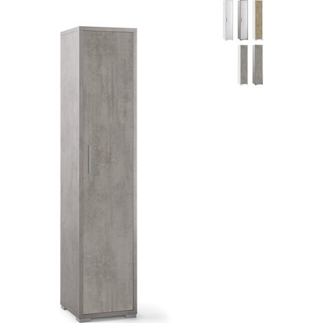 Armadio 1 Anta 180 Grigio Multiuso Ufficio Ingresso Mobile con Ripiani da Bagno (1/5)