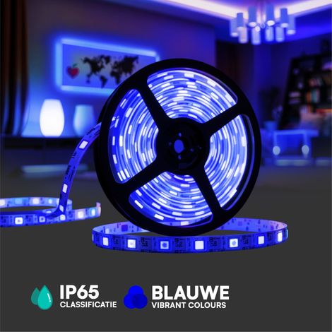 V-TAC Bande Lumineuse LED - 220V - IP65 Waterproof - Color Code : Bleu - Rouleau de 10m (1/5)