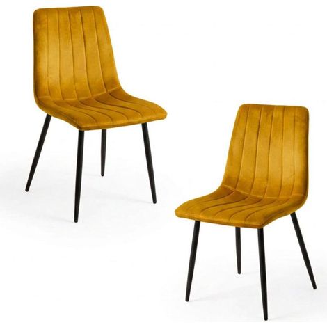 Packs Sillas Comedor - Pack 2 Sillas Liny Terciopelo - Mostaza (1/5)