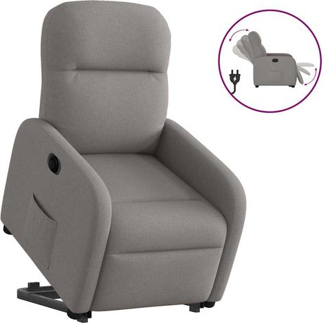 Relaxsessel mit Aufstehhilfe Elektrisch Taupe Stoff