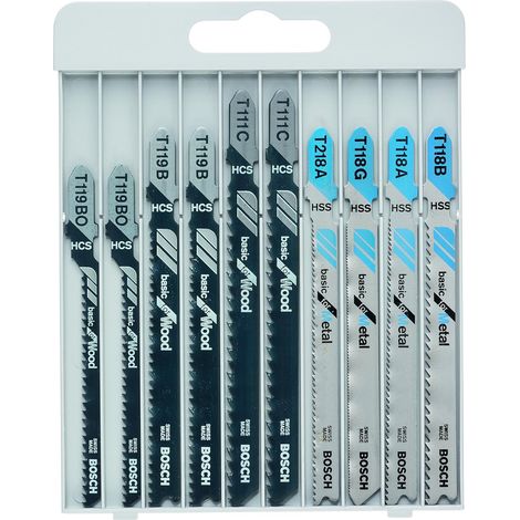 Jeu de 10 lames de scie sauteuse Basic Bois et Métal (1/3)