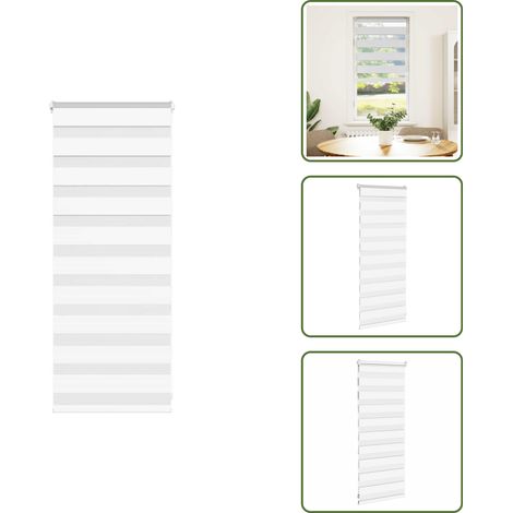 Zebrarollo Weiß 60x100 cm Stoffbreite 55,9 cm Polyester - Zebra-Jalousie - Zebra-Jalousien - Zebra-Rollo - Doppelrollo (1/5)