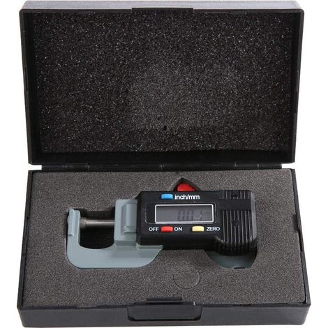 Digitales LCD-Dickenmessgerät – 0–12,7 mm – 0,01 mm – Metall – horizontal – Präzisionsmikrometer