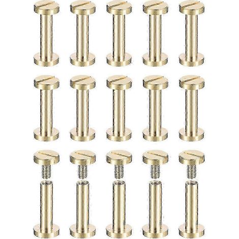Vis Chicago à tête plate 15 x 8 mm - Lot de 30 vis en laiton, édition 0724 (1/5)