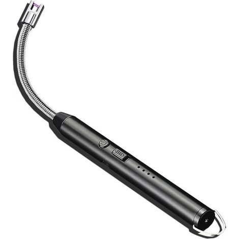 Briquet à arc électrique, rechargeable par USB – Idéal pour la cuisine, le barbecue et le camping (Noir) (1/5)