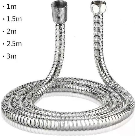 Flexibler Edelstahl-Duschschlauch, Badezimmerschlauch, 1-3 m (1/4)