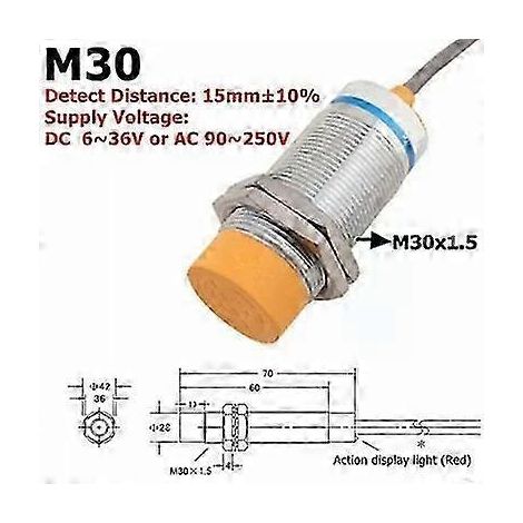 Capteur de proximité inductif, détecteur de métaux, AC/DC, NPN/PNP, NO/NC, distance de détection 1-15 mm, automatisation, détection (1/5)