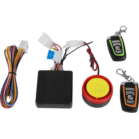Sistema de alarma antirrobo, arranque remoto, bocina de 125 dB, luces intermitentes, para motocicletas de 12 V. (1/5)