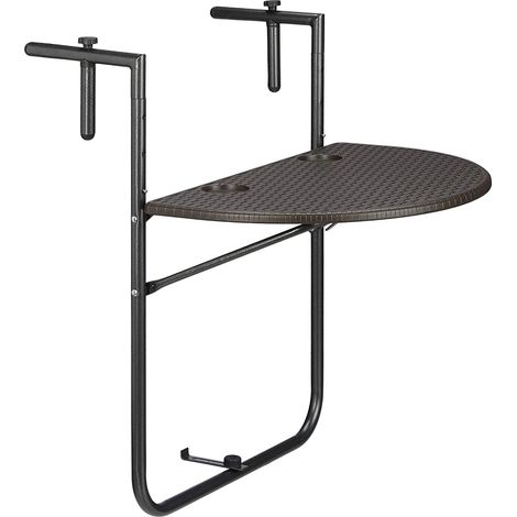 Mesa de balcón plegable 3 niveles ajustables marrón 1300026912 (1/4)