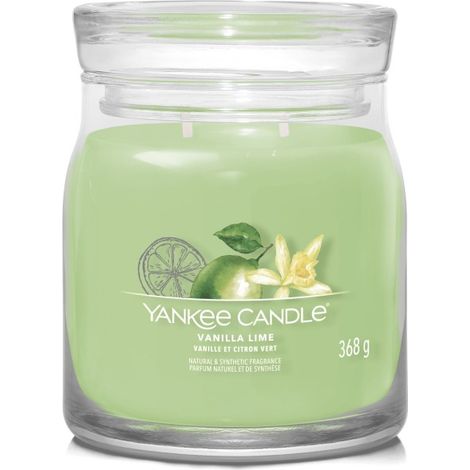 Vanille Citron Vert - Yankee Candle Signature - Bougie moyenne à deux mèches - Nouveauté 2022