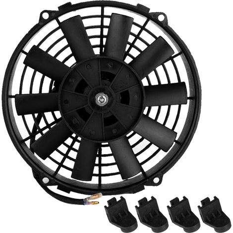 Ventilateur de refroidissement électrique universel pour climatiseur de voiture, 12 V, 80 W, 23 cm (9 pouces), à pales incurvées. (1/5)