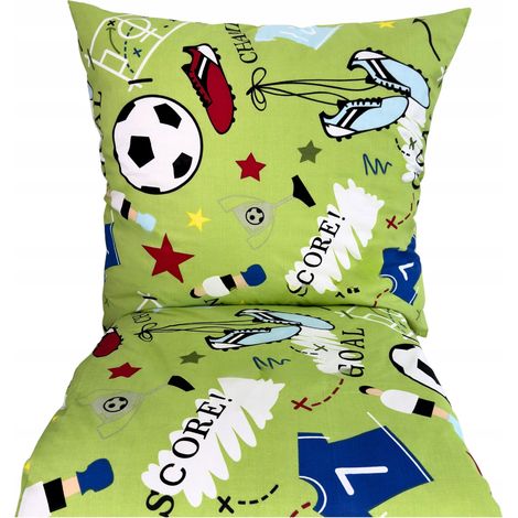 Kinderbettwäsche-Set 120x160 cm, Baumwolle, 3-teilig, Jungen-Fußballmotiv