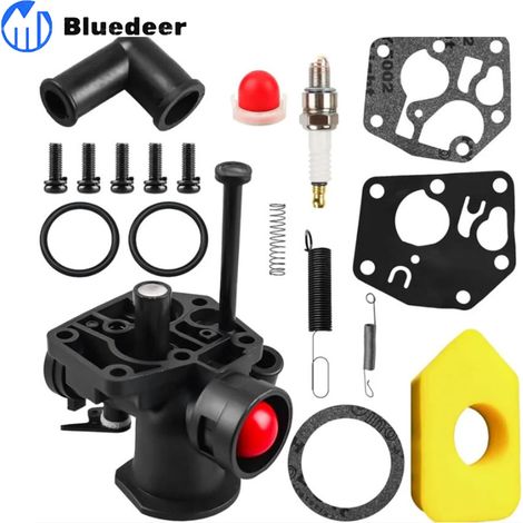 Carburateur Carb pour pièce de moteur Pour Briggs Pour Stratton 21 pour MTD Pour Murray 500E 140cc pour moteur 499809 498809A 494406 Carburateur pour moteur Kits d'outils Pièces de tondeuse à gazon(Bl (1/5)