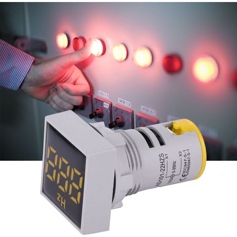 Quadratische digitale LED-Anzeigeleuchte, Wechselstrom 100380V, 2075Hz, Frequenzmessung (gelb) (1/5)