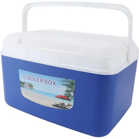 Nevera portátil aislada de 8 litros, nevera rígida con aislamiento térmico eficiente para bebidas frías y calientes y asa retráctil, ideal para acampar, picnics, la playa y bebidas.