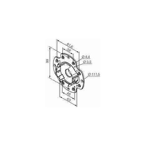 Nice 535.10043 - Supporto compatto in plastica con flangia per fianchi Zurflüh Feller