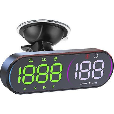 Affichage tête haute (HUD) - Projecteur de pare-brise universel portable avec signal satellite/avertissement de survitesse et compteur de vitesse numérique (1/5)