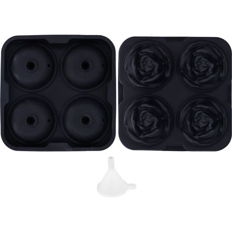 Moule à glaçons en silicone à 4 compartiments en forme de rose, idéal pour décorer les gâteaux et jouer avec les enfants. (1/5)