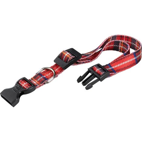 Ferplast CLUB C TARTAN Collare in nylon con fantasia scozzese - 2 misure.. Variante CLUB C25/70 TARTAN - Misure: A: 45-70 cm B: 25 mm - Rosso (1/2)