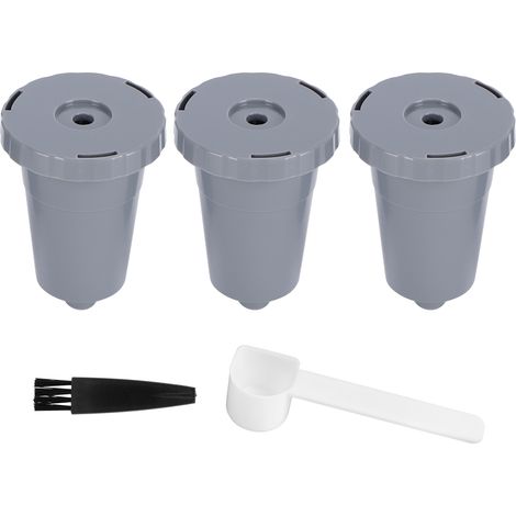 3 Pièces Capsule Café Rechargeable Filtre Réutilisable avec Brosse et Cuillère Compatible Keurig (1/5)