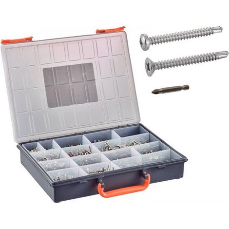 Coffret 1364 Pcs Vis Autoperceuses TC TF Pozidriv + Embouts - Inox A2 - D-Work (1/5)