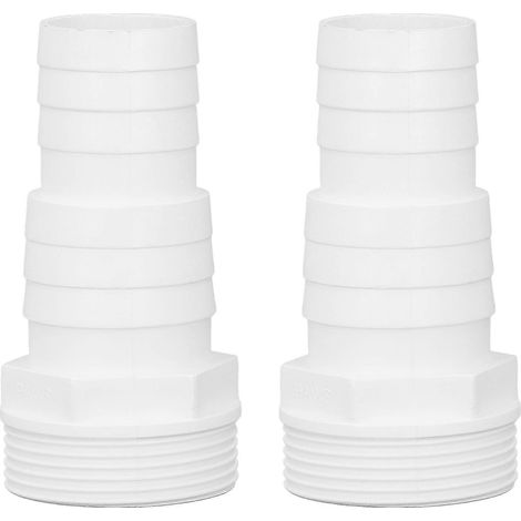 Adaptateur de tuyau de pompe de piscine (lot de 2), filetage mâle 1-1/2 pouce, en plastique, pour remplacement. (1/4)