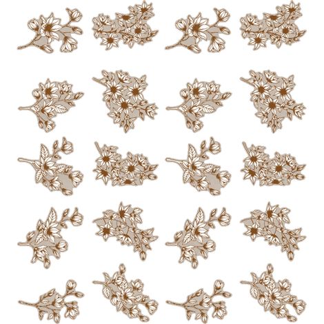 20 pièces autocollants fleurs motifs floraux plantes déco journal planche scrapbooking (1/5)