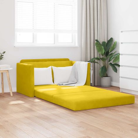 Schlafsofa Sonnenblumen Gelb 124 x 71 x 78 cm Samt